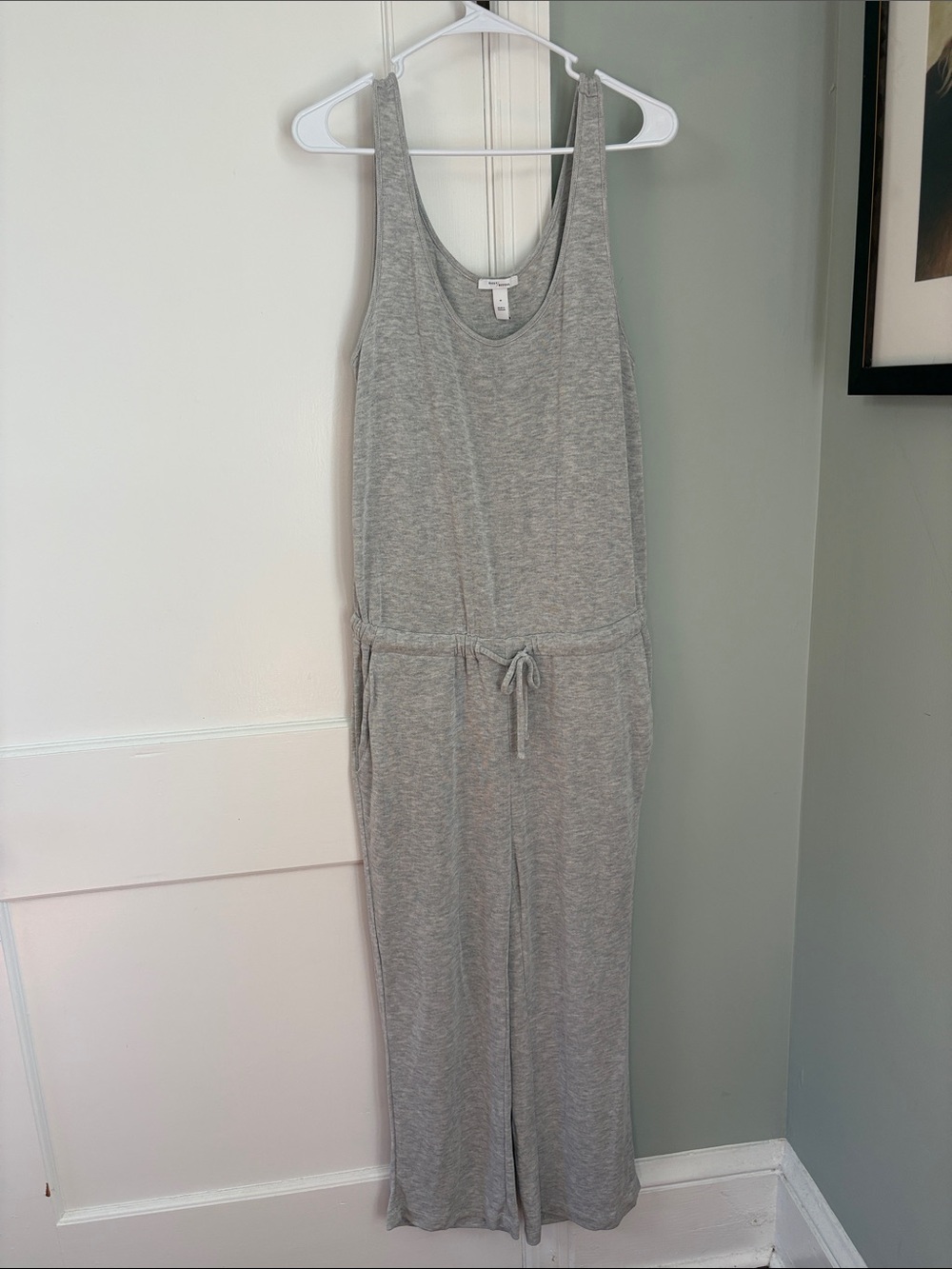 Daily Ritual Heather Gray Sleeveless Drawstring Jumpsuit Size Medium